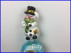 Christopher Radko New Nwt Finial Tree Topper Ornament Frosty Chap 15.5