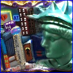 Christopher Radko New York City Statue Of Liberty Postcard Christmas Ornament