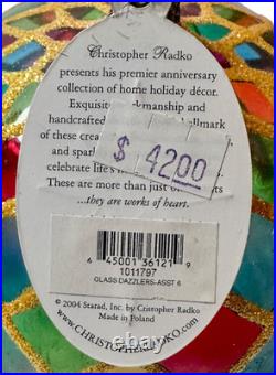 Christopher Radko ORNAMENT Glass Dazzlers 20th Anniversary 2004 Starad Poland