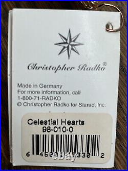 Christopher Radko Ornament Angel Celestial Hearts Germany Rare 1998 Hand Blown