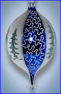 Christopher Radko Ornament BEAUTIFUL BLUE LUCY TEARDROPS 91-075-2 // SET OF 6