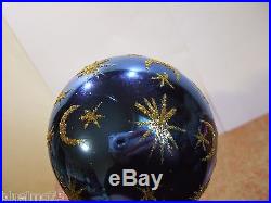 Christopher Radko Ornament Center Ring #90-90-4 Ball Drop Blue 1994 RARE R9#19