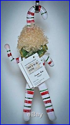Christopher Radko Ornament DANDY CANES Curly Blonde Hair Candy 97-439-0 SET of 2
