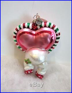 Christopher Radko Ornament Frost N Love 1012105 Snowman Heart Charity NWT R49