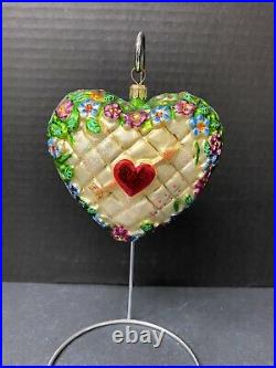 Christopher Radko Ornament Love of the Irish Heart Shamrock Glass 99-286-00