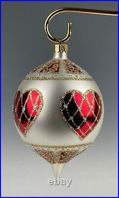 Christopher Radko Ornament Russian Jewel Hearts Drop Ornament 6 Excellent