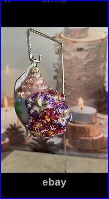 Christopher Radko Ornament Seashell Tropical Shores WithPalm Trees & Hibiscus