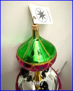 Christopher Radko Ornament Tuxedo Carousel Penguins Glass Christmas Tree Decor