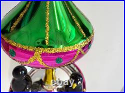 Christopher Radko Ornament Tuxedo Carousel Penguins Glass Christmas Tree Decor