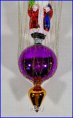 Christopher Radko Ornament in Box STAR DIVE SANTA Wired Balloon and Parachute