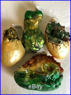 Christopher Radko Ornaments Jurassic Park Dinosaur Collection Set Of 4