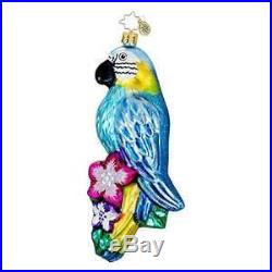 Christopher Radko POLLY Christmas Ornament NWT blue & gold macaw parrot bird