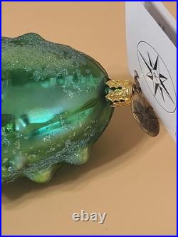 Christopher Radko Pickle Puss 5 Glass Ornament New With Tag No Box Read