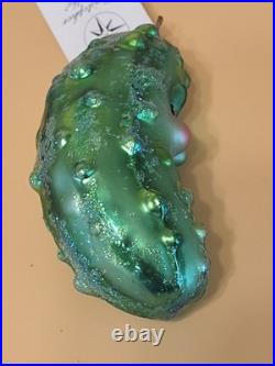 Christopher Radko Pickle Puss 5 Glass Ornament New With Tag No Box Read Christopher Radko Pickle Puss 5 Glass Ornament New With Tag No Box Read