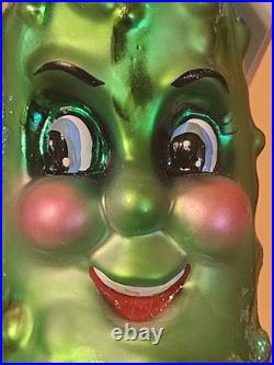 Christopher Radko Pickle Puss 5 Glass Ornament New With Tag No Box Read