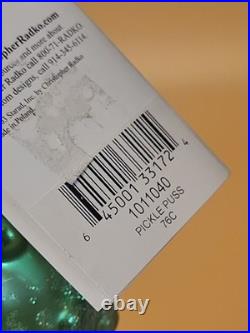 Christopher Radko Pickle Puss 5 Glass Ornament New With Tag No Box Read