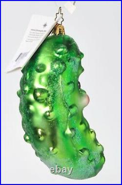 Christopher Radko Pickle Puss Blown Glass Ornament w Tag 1011040 RARE Retired