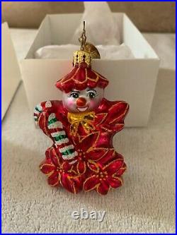 Christopher Radko Poinzy Gem Poinsettia version of Holly Jean Ornament withBox