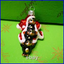 Christopher Radko Prototype Penguin Elfs Gem Glass Ornament