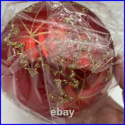 Christopher Radko RAINBOW Red SCARLETT Glass Ball Christmas Ornament SEALED