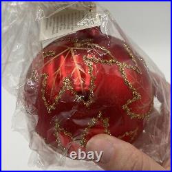 Christopher Radko RAINBOW Red SCARLETT Glass Ball Christmas Ornament SEALED