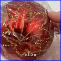 Christopher Radko RAINBOW Red SCARLETT Glass Ball Christmas Ornament SEALED