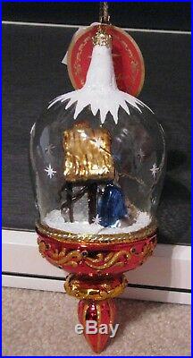 Christopher Radko ROOM FOR THREE Globe Nativity Christmas Mary Jesus #1018919