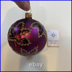 Christopher Radko Rainbow Scarlett Purple Christmas Ornament Original Bag EUC