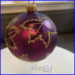 Christopher Radko Rainbow Scarlett Purple Christmas Ornament Original Bag EUC