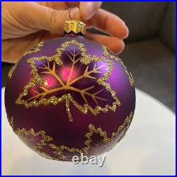 Christopher Radko Rainbow Scarlett Purple Christmas Ornament Original Bag EUC