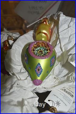 Christopher Radko Rare 6 inch Easter Dazzle Duck Ornaments Reflectors Lot of 6