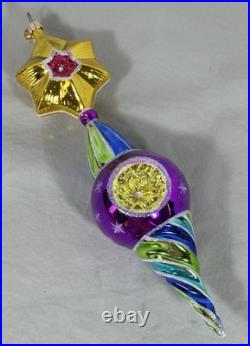 Christopher Radko Rare Ball Drop Star Ornament 11 with Tag Crack Noted READ Christopher Radko Rare Ball Drop Star Ornament 11 with Tag Crack Noted READ