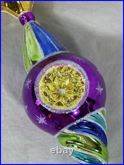 Christopher Radko Rare Ball Drop Star Ornament 11 with Tag Crack Noted READ