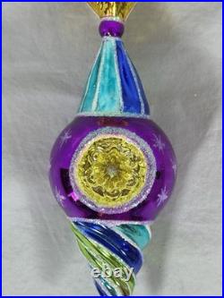 Christopher Radko Rare Ball Drop Star Ornament 11 with Tag Crack Noted READ