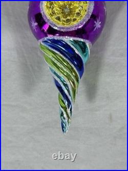 Christopher Radko Rare Ball Drop Star Ornament 11 with Tag Crack Noted READ