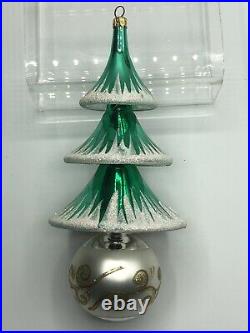 Christopher Radko Rare Elegant Evergreens Green Tree Reflector Drop Ornament