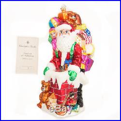 Christopher Radko Rare Large Hand Painted Christmas Ornament Santa's Gifts