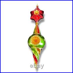 Christopher Radko Rare Vintage Reflector Ball Drop Star Ornament 11