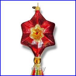 Christopher Radko Rare Vintage Reflector Ball Drop Star Ornament 11