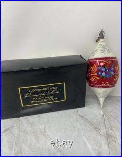 Christopher Radko Red Deco Floral Drop Ornament