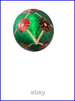 Christopher Radko Regal Poinsettia Teardrop Ornament 3010259 2002 Rare HTF