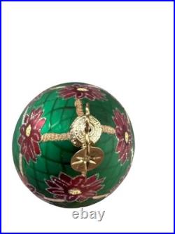 Christopher Radko Regal Poinsettia Teardrop Ornament 3010259 2002 Rare HTF