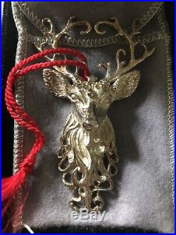 Christopher Radko Regal Reindeer Sterling Silver Christmas Ornament BRAND NEW