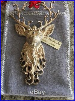 Christopher Radko Regal Reindeer Sterling Silver LTD ED Ornament pendant