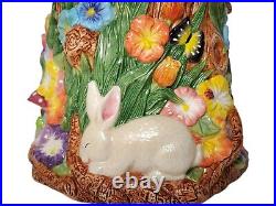 Christopher Radko Retired Cookie Jar Blossom Bunnies 2002 Easter Spring HTF