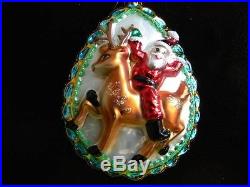 Christopher Radko Ride On Rudolf Glass Ornament