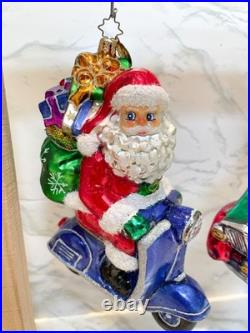 Christopher Radko Roaming Santa Ornaments, Lot of 4 Christopher Radko Roaming Santa Ornaments, Lot of 4