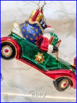 Christopher Radko Roaming Santa Ornaments, Lot of 4