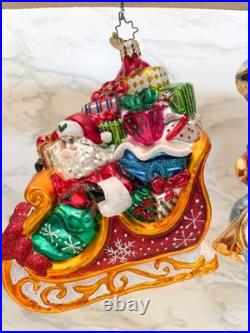 Christopher Radko Roaming Santa Ornaments, Lot of 4 Christopher Radko Roaming Santa Ornaments, Lot of 4