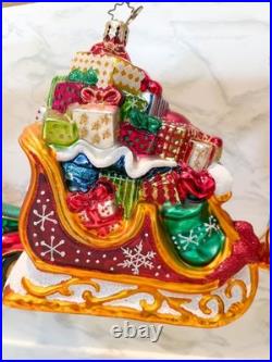 Christopher Radko Roaming Santa Ornaments, Lot of 4